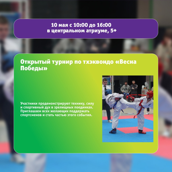 Открытый турнир по тхэквондо «Весна Победы»