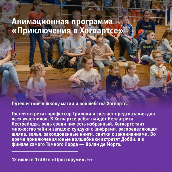 Анимационная программа «Приключения в Хогвартсе»