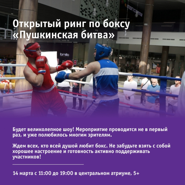 Открытый ринг по боксу «Пушкинская битва»